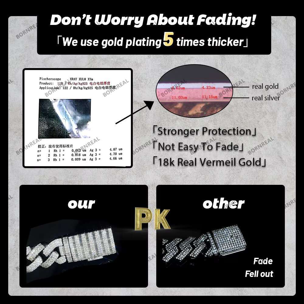 High Quality 14mm VVS Moissanite Cuban Link Chain Necklace Custom Iced Out Round Brilliant Cut 925 Silver Bracelet for Men Women