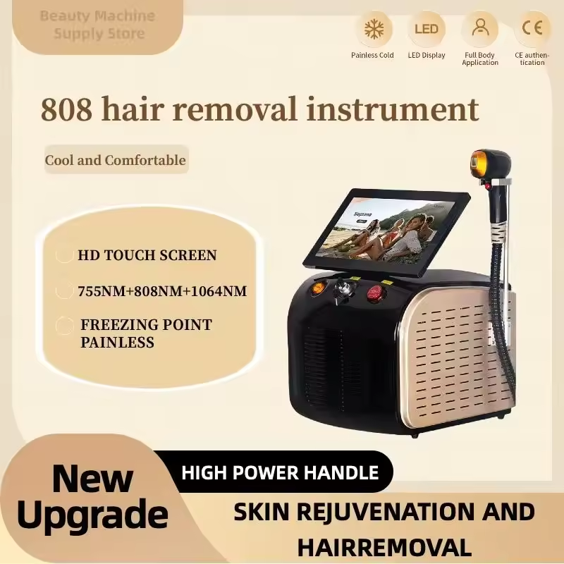 Professional Laser Hair Removal Device Ice Titanium Permanent 3-Wavelength Diode Laser Hair Removal Machine Suitable for Salon