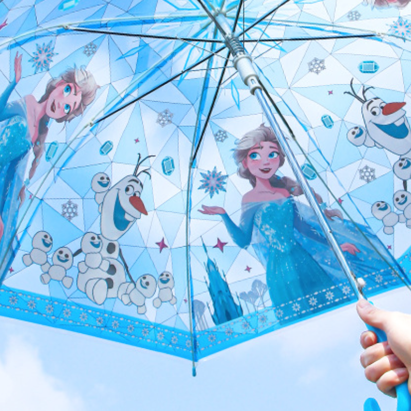 Disney primary school student rain umbrella for boys and girls semi-automatic umbrella with printed design high wind resistance rating Student rain an