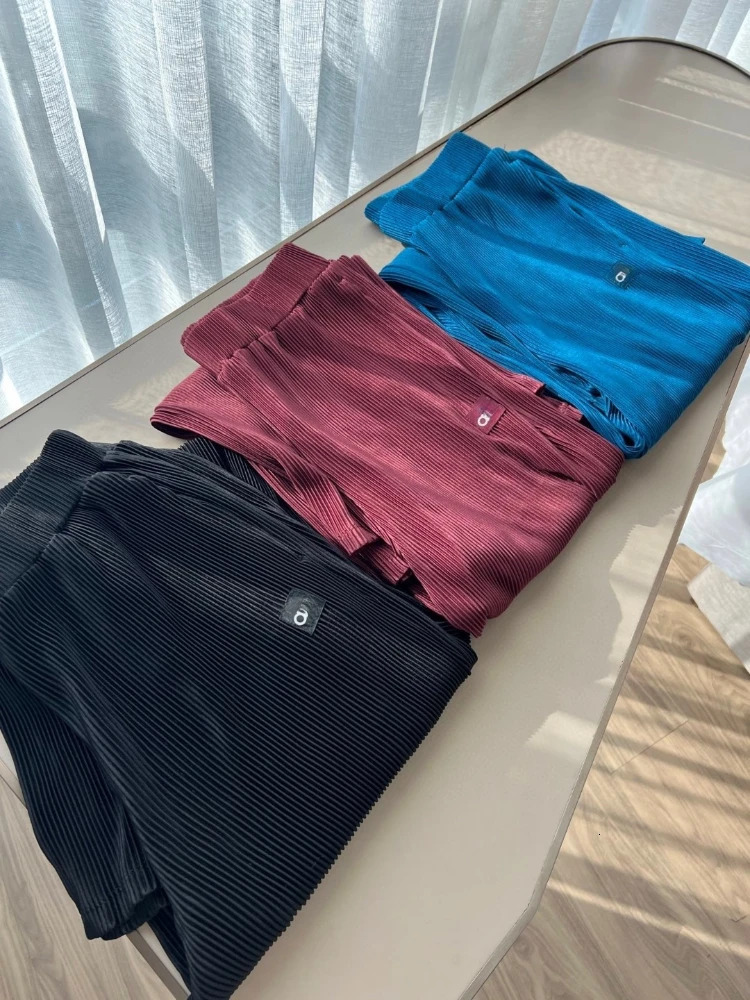 Sport Yoga High Waist Straight Trousers Women Folded Loose Wide Leg Pants Breathable Casual Solid Elastic Womens 250630