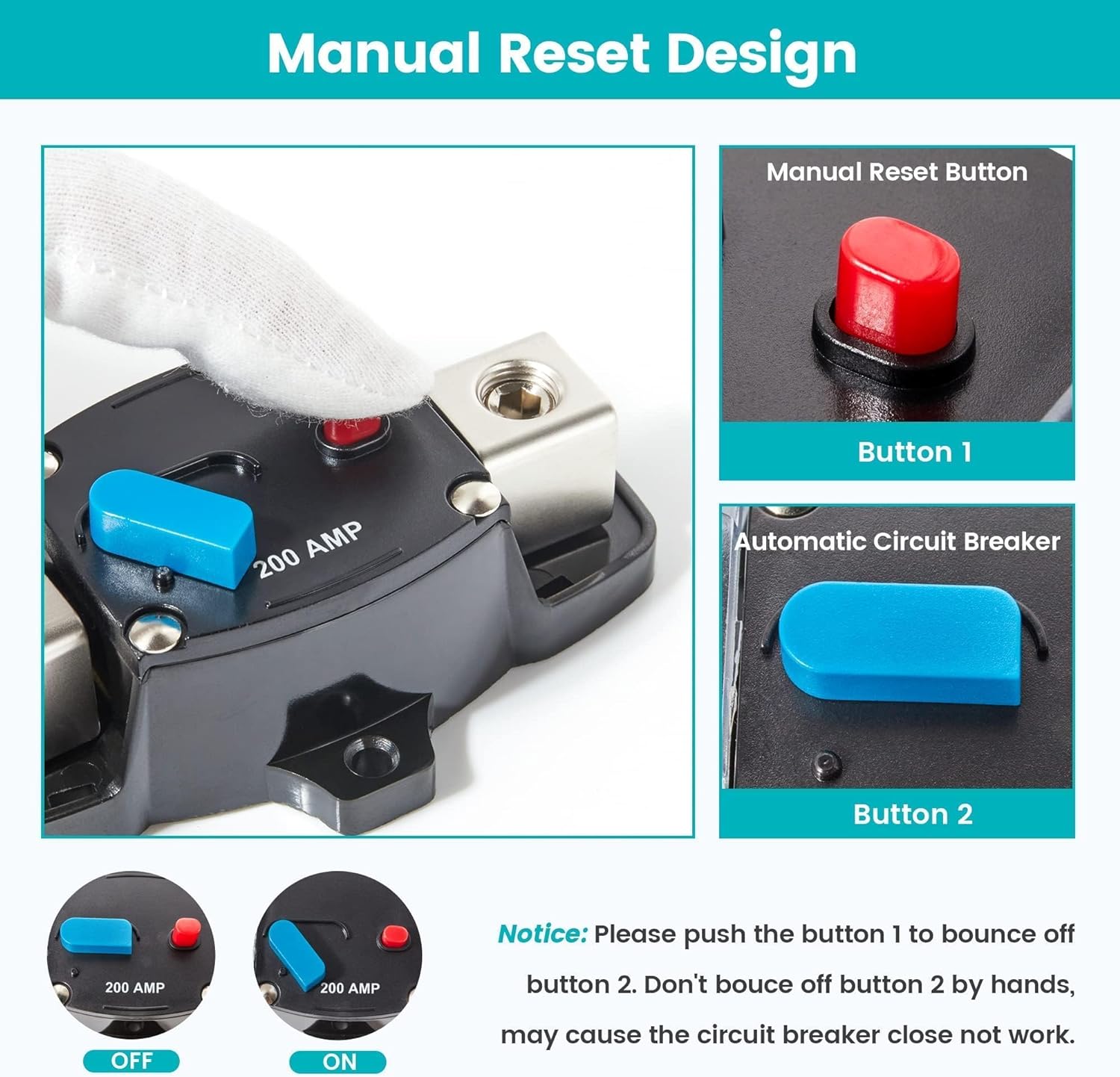30A 40A 50A 60A 80A 100A 150A 200A 250A 300A Circuit Breaker Manual Reset Car Stereo Audio Straight Line Fuse Holder