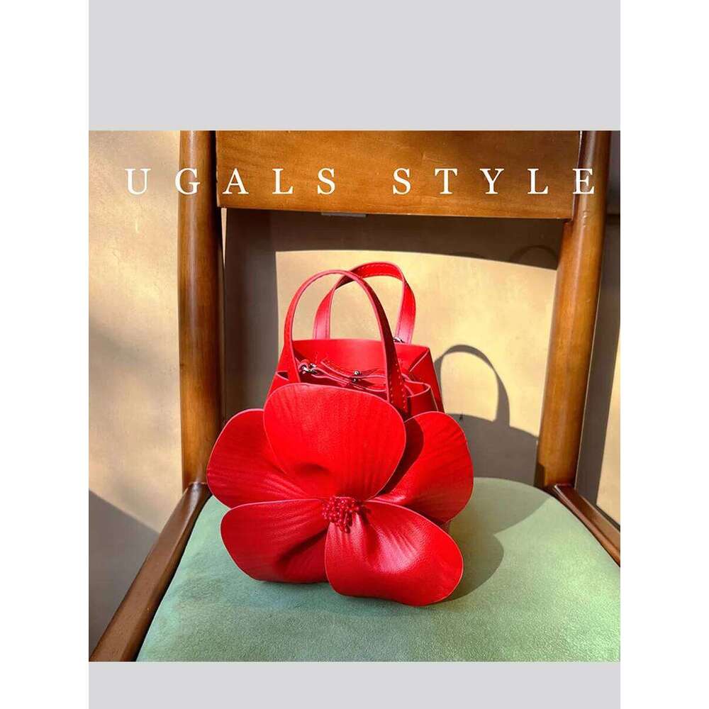 Women Rose Flower Handbag Creative Evening Dinner Purse Shoulder Crossbody Chain Bag