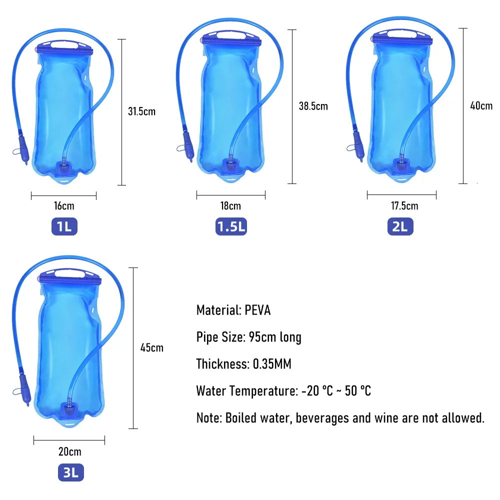 1L15L2L3L Water Bladder Replenish Hydration Pack Reservoir TPU Storage Bag for Outdoor Camping Cycling Running Hiking 250624