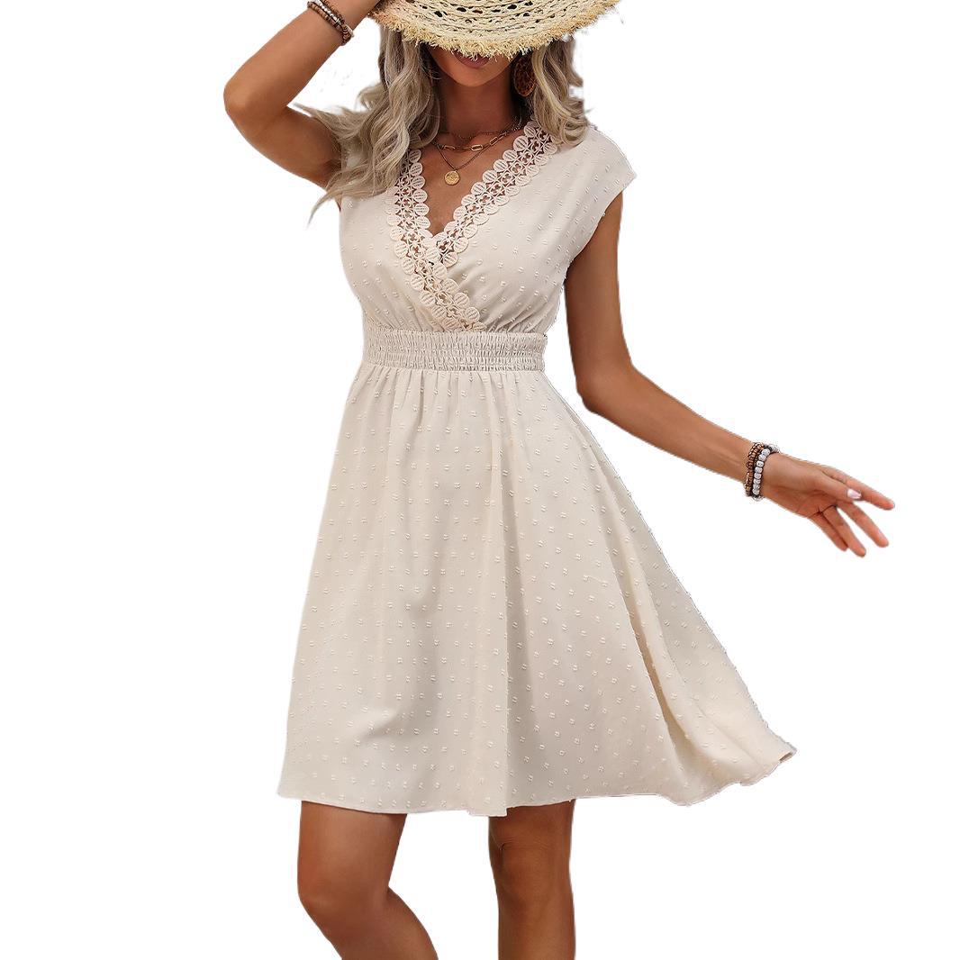 XS6-Princess style pajamas women summer thin girls cotton silk home clothes pure white sling cotton silk suit