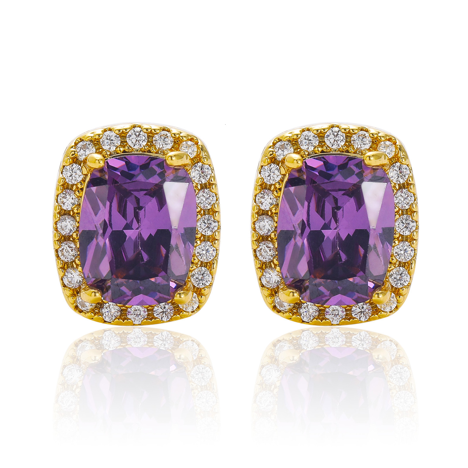Luxury Jewelry Accessories Premium Full Hip Hop Colorful Large Moissanite Iced Out Bling Bling Unique Men's Earrings Pass the diamond tester