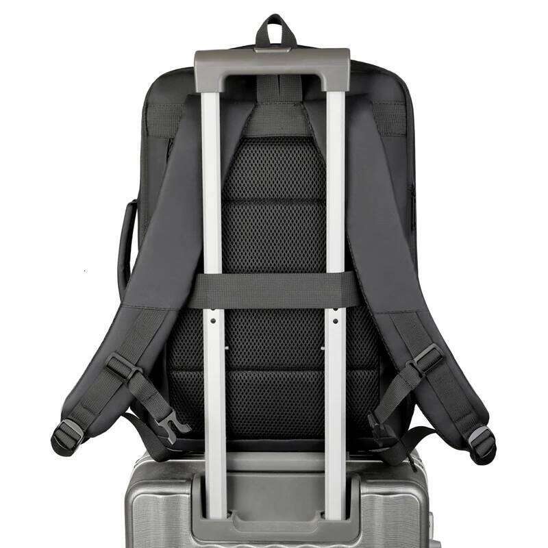 15.6-inch men's and women's laptop backpacks, black USB charger, lage strap, lightweight waterproof travel backpack