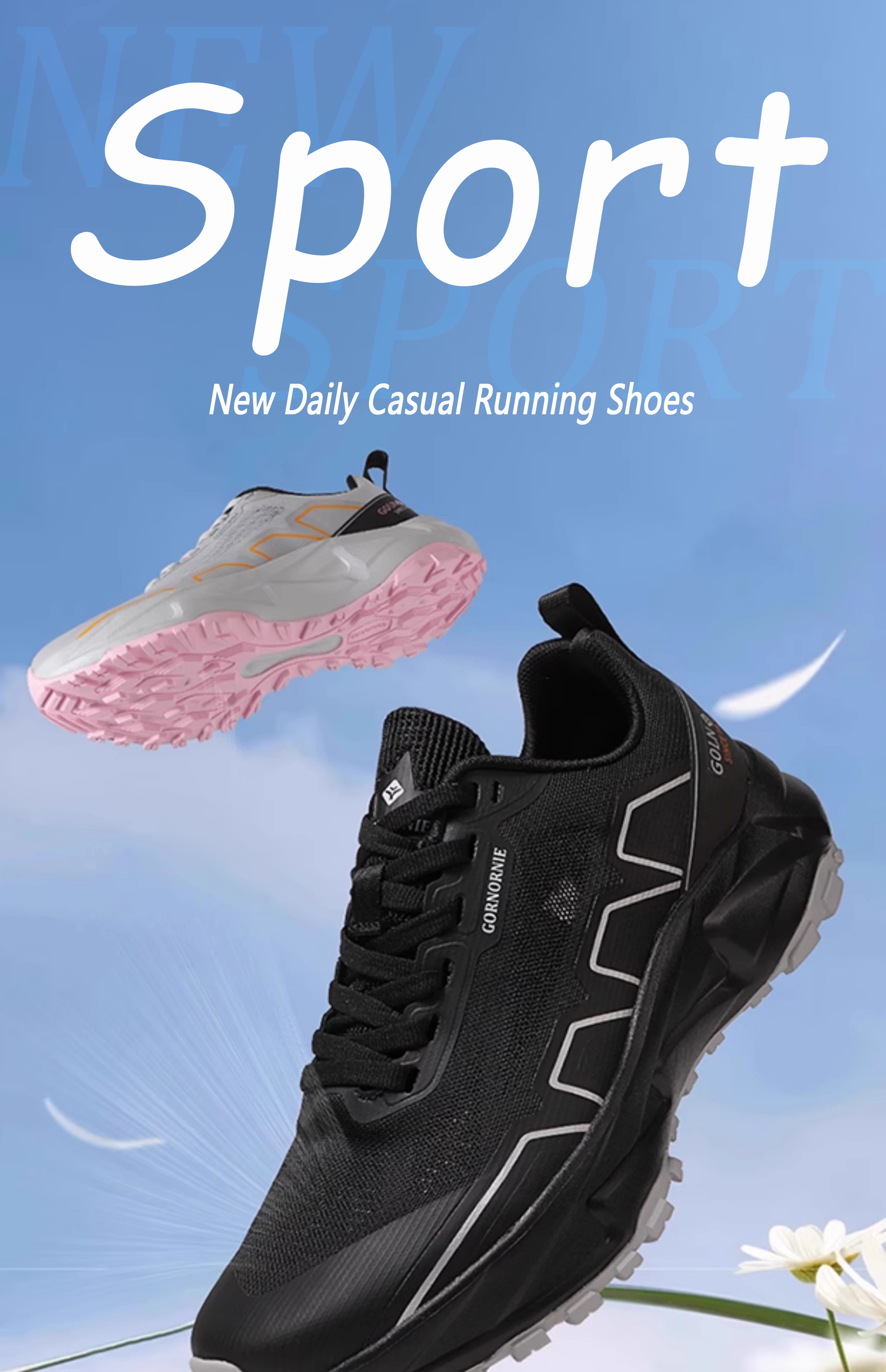 Leisure shoes outdoor sports spring summer single layer mesh men and women anti-skid wear-resistant breathable cross-country running