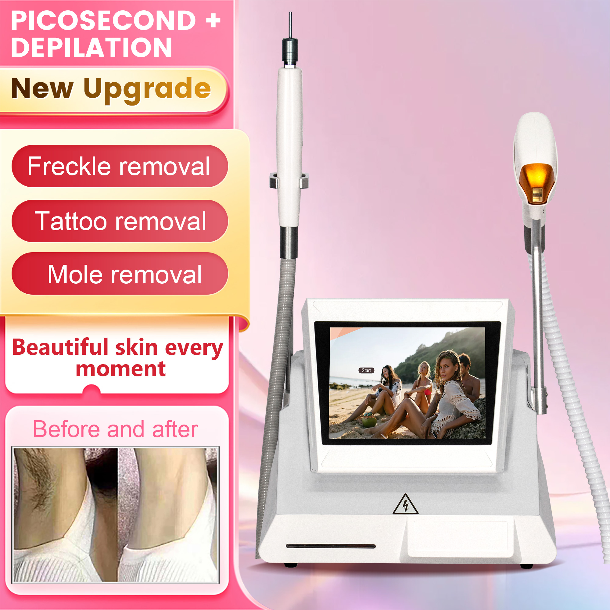 2 in 1 808NM Ice Handle Diode Laser Permanent Hair Removal Q Switched Nd Yag Portable Picosecond Tattoo Machine 2025 New