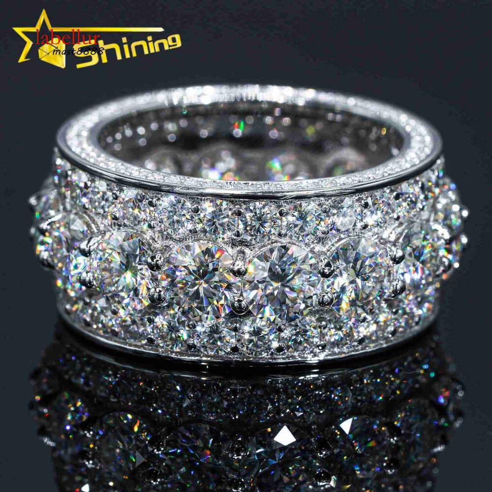 Hot Sale Fine Men Engagement Rings Sier Moissanite Dia Ring Iced Out Jewelry