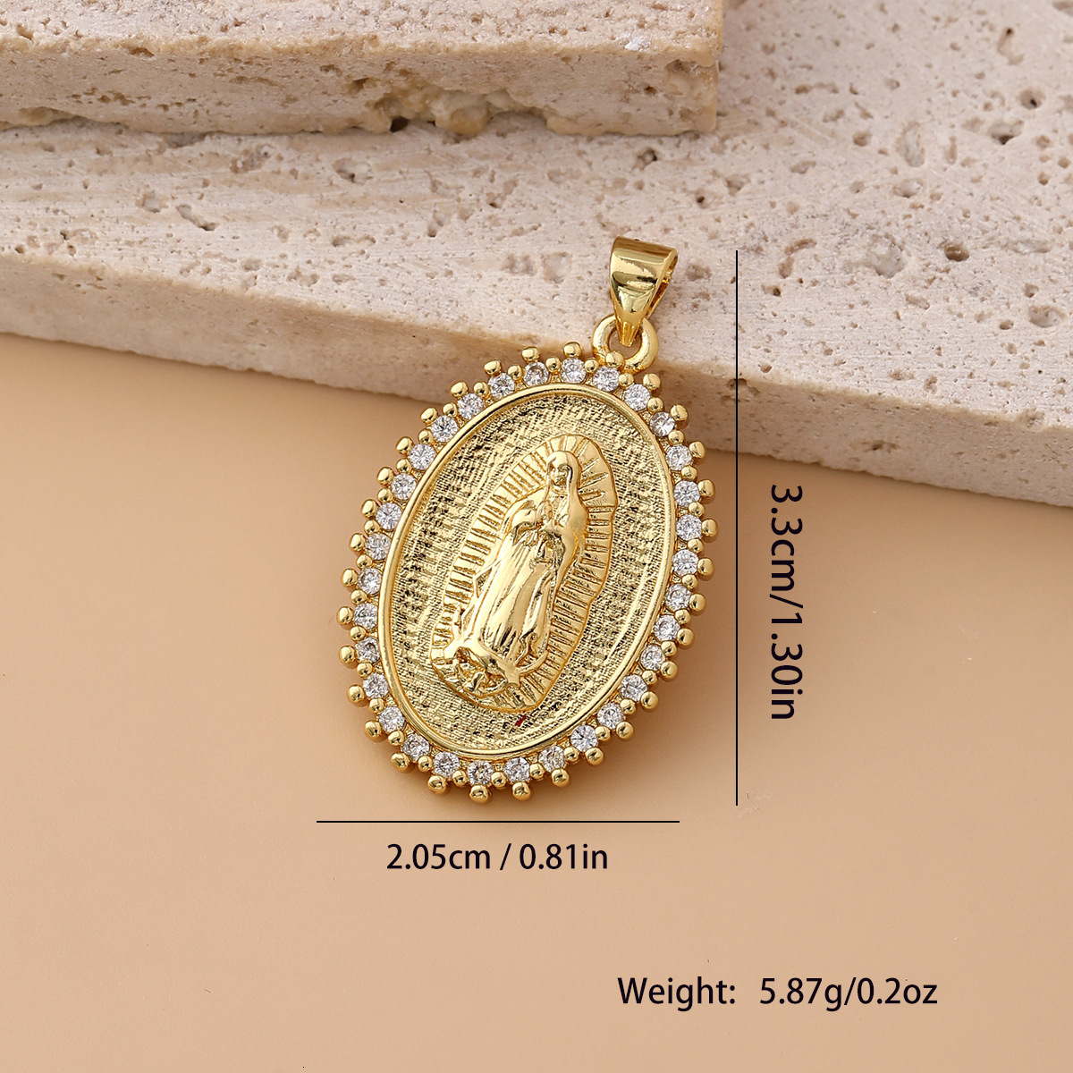 Free shipping designer jewelry Religious Jewelry Copper Gold-Plated Micro-Inlaid Zircon Colorful Virgin Mary Pendant Necklace Hanging Pendant