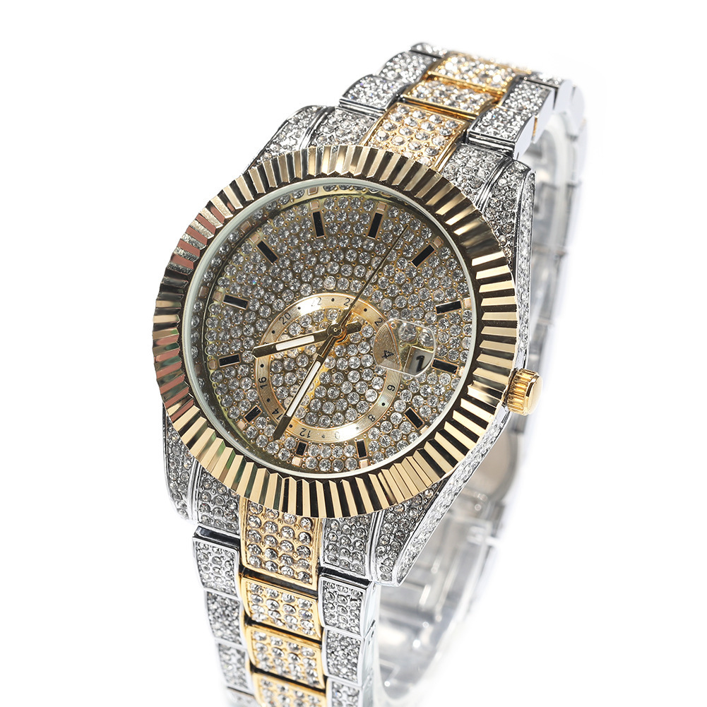 Luxury Jewelry VVS Moissanite High Quality New Round Big Dial Designer Mechanical Watch Luxury Minimalist Fashion Diamond Men Pass the diamond tester