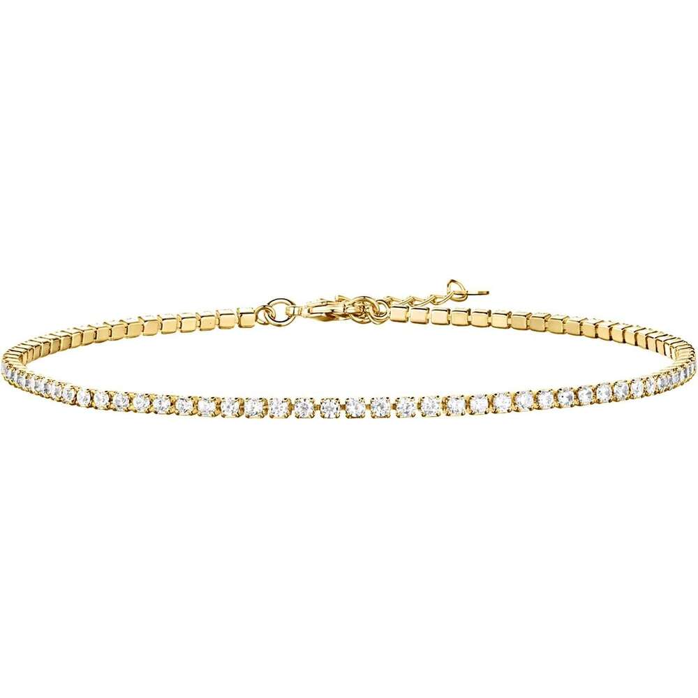 Plated 3 14K Gold Anklets | Tennis Ankle Bracelet for Women