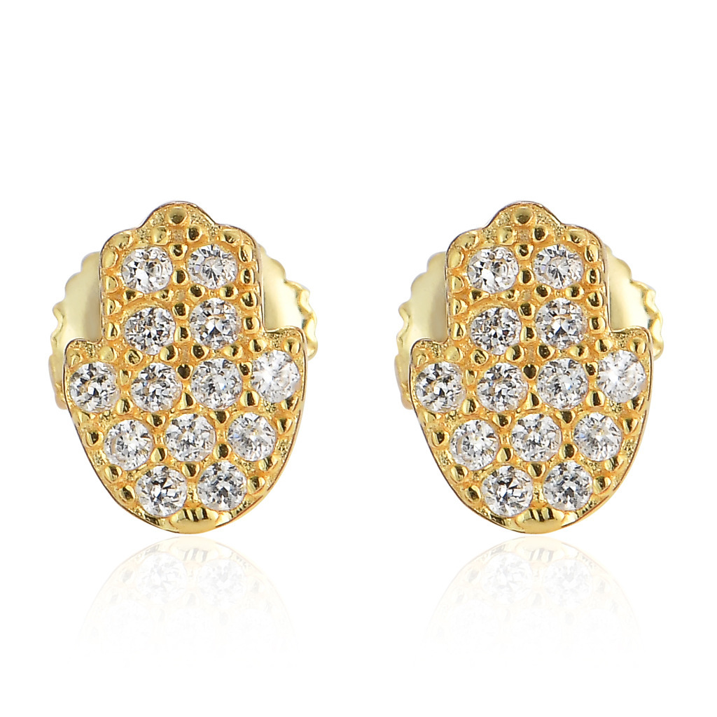 Luxury Jewelry New Hip Hop Iced Out S925 Sterling Silver Small Hand Design Bling Bling Fashion Premium VVS Moissanite Earrings Pass the diamond tester