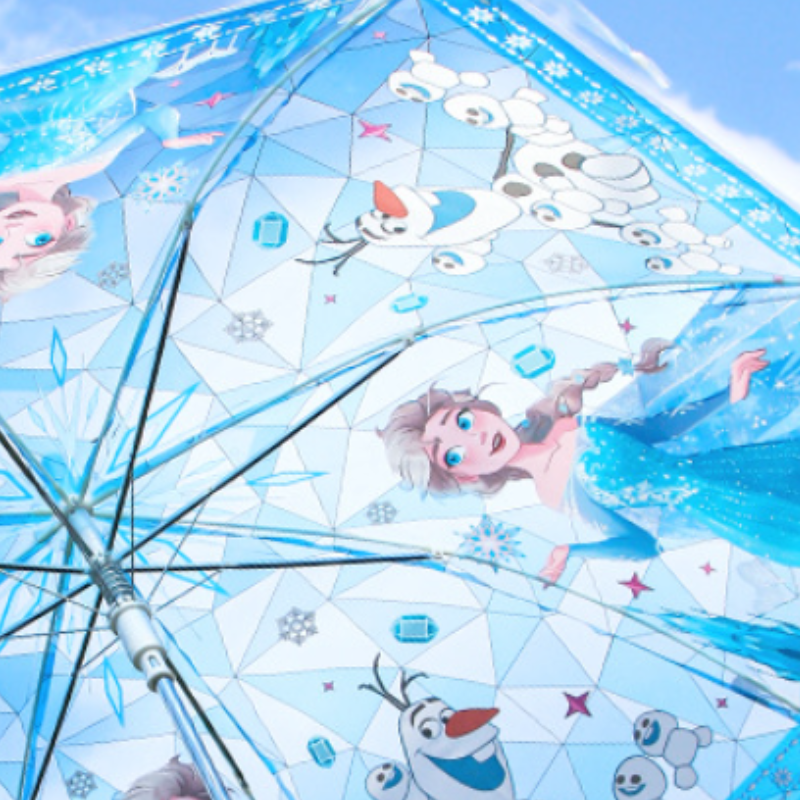 Disney primary school student rain umbrella for boys and girls semi-automatic umbrella with printed design high wind resistance rating Student rain an