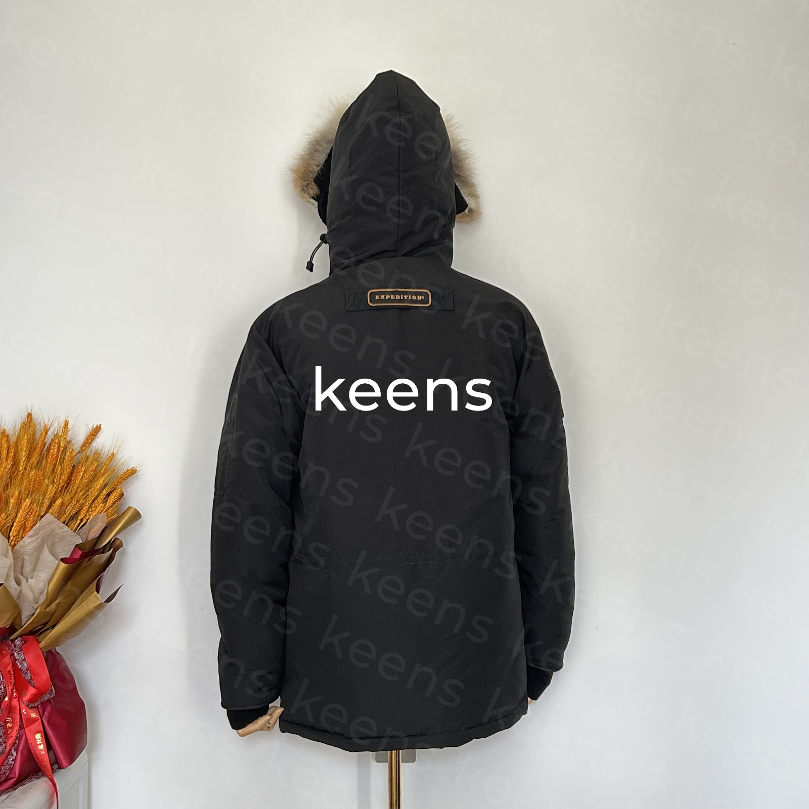 mens Winter jacket Wyndham jacket Parka Homme Warm Outerwear Wolf Fur Hooded Fourrure Manteau Jacket Coat Hiver Doudoune Black Label designer jacket EU size XS-XXL