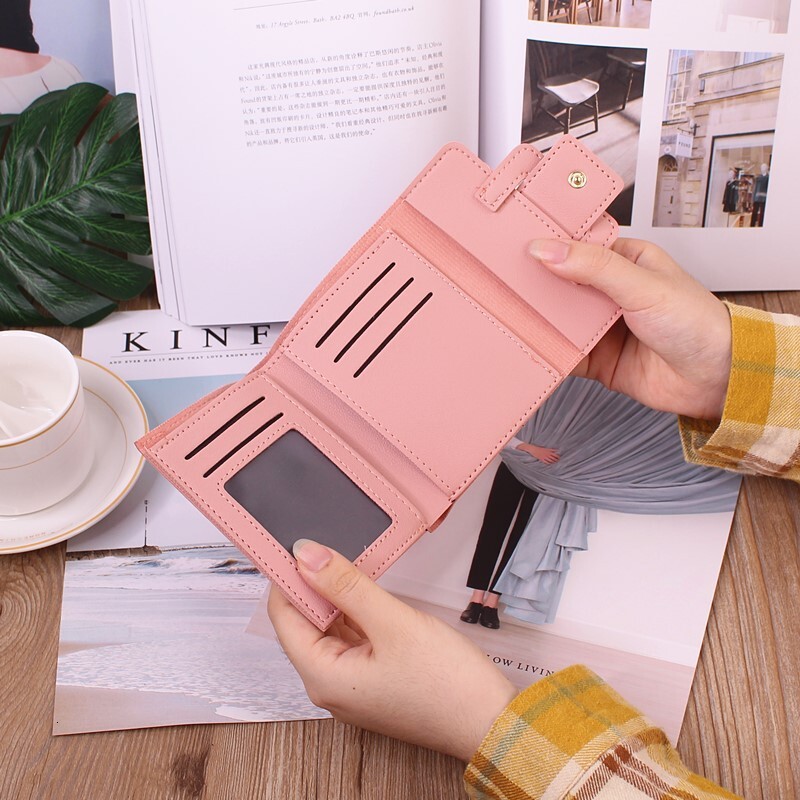 New Short Luxury Wallet Women's Wallet Korean Fashion Cute Designer Wallet Compact Portable Mini Ladies' Wallet Coin Purse Card Holder Lady 