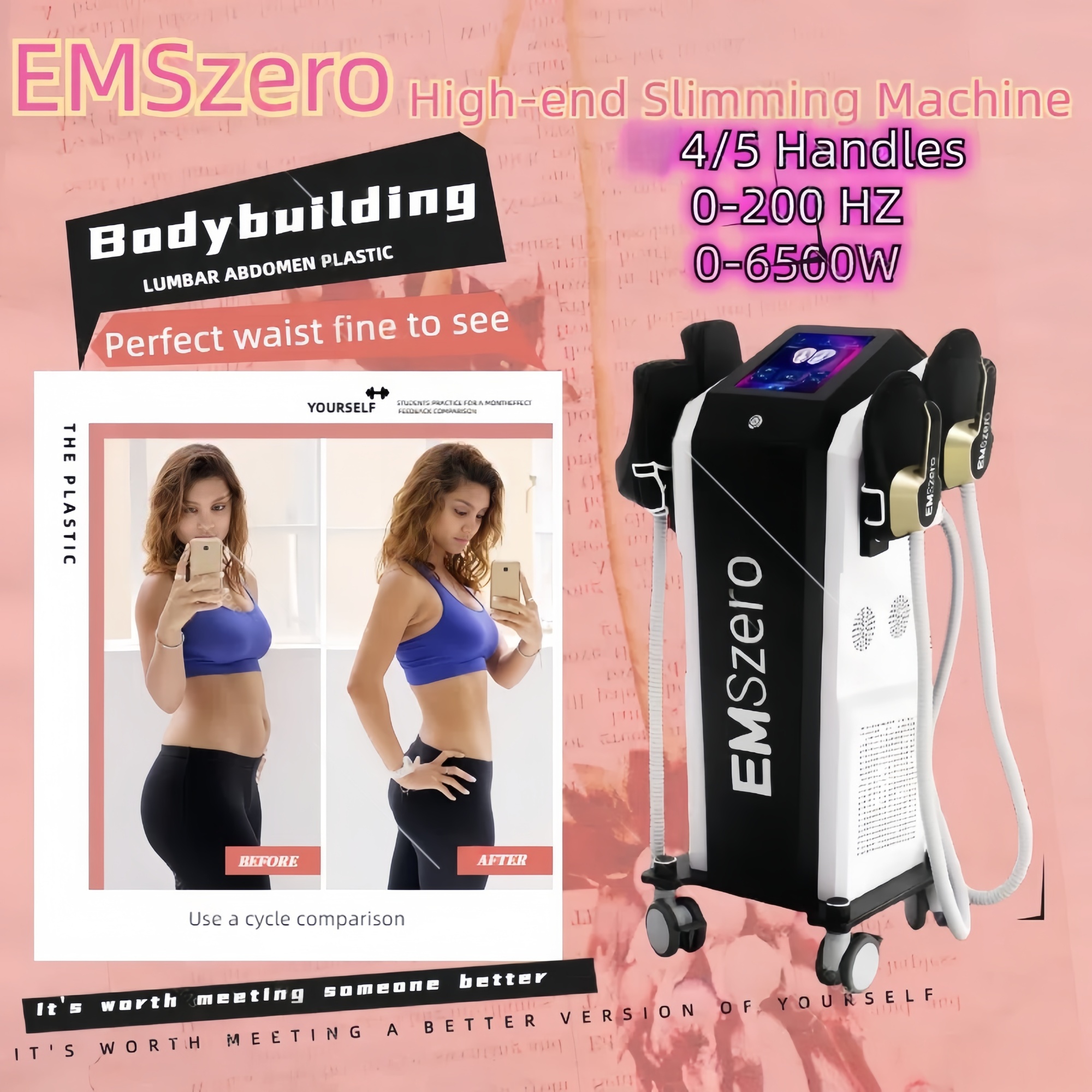 EMSzero Body Slimming Electromagnetic Sculpt Therapy Muscle Stimulator Weight Loss Hip Lift Fat Removal Suitable for home and beauty salon