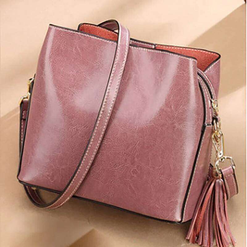 Luxury natural new fashion women's leather shoulder small bucket bag high quality messenger bag designer