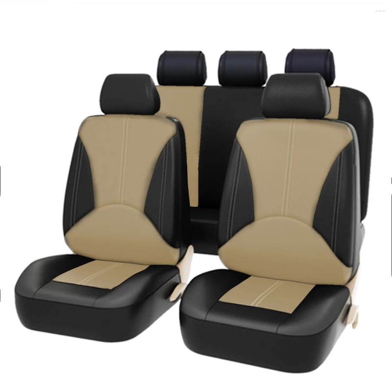 Car Seat Covers PU Leather Full Set For 5 Seats Interior Accessories All-season Auto Cover Fit Most Universal