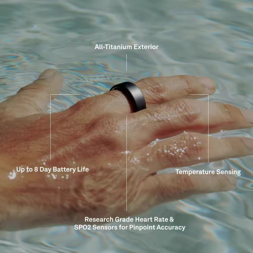 Oura Smart Ring (4th Generation) Black/Sier/Invisible/Brushed Sier/Gold/Rose Gold Size 4 to 15
