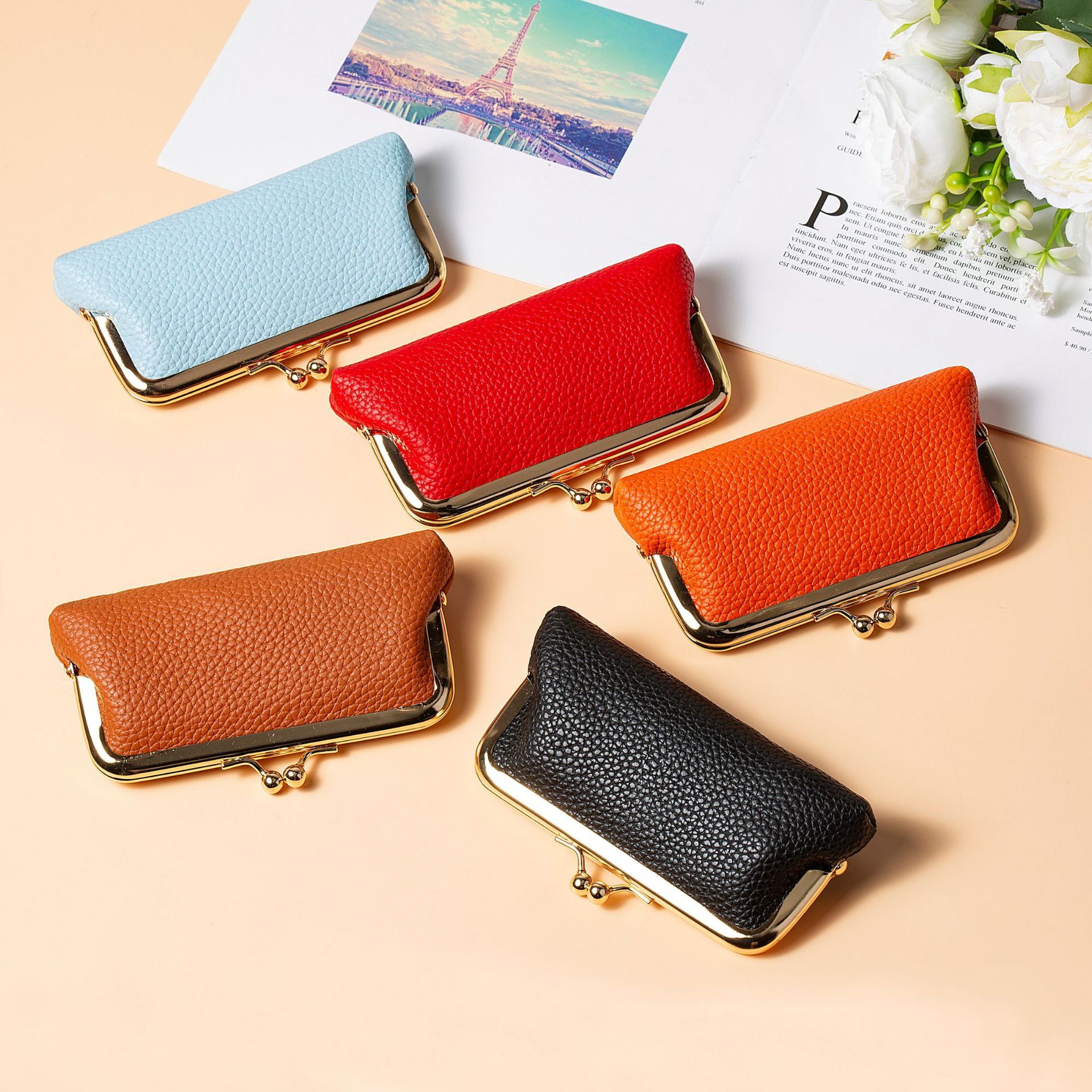 Retro Luxury Wallet New Fashion Leather Wallet Coin Purse For Women Multifunctional High-end Lipstick Designer Wallet Bag Mini Key Storage Bag Lady Pu