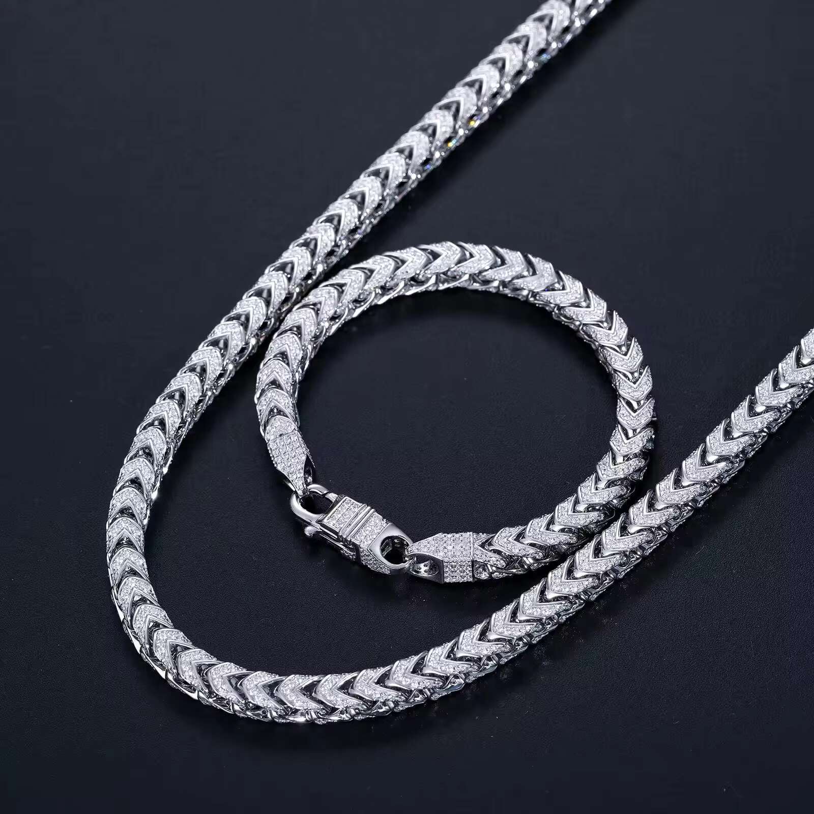 HipHop Jewelry 6mm 8mm 18K Gold Plated 925 Sterling Silver Cuban Chain Moissanite Diamond Iced Out Franco Necklace for Men
