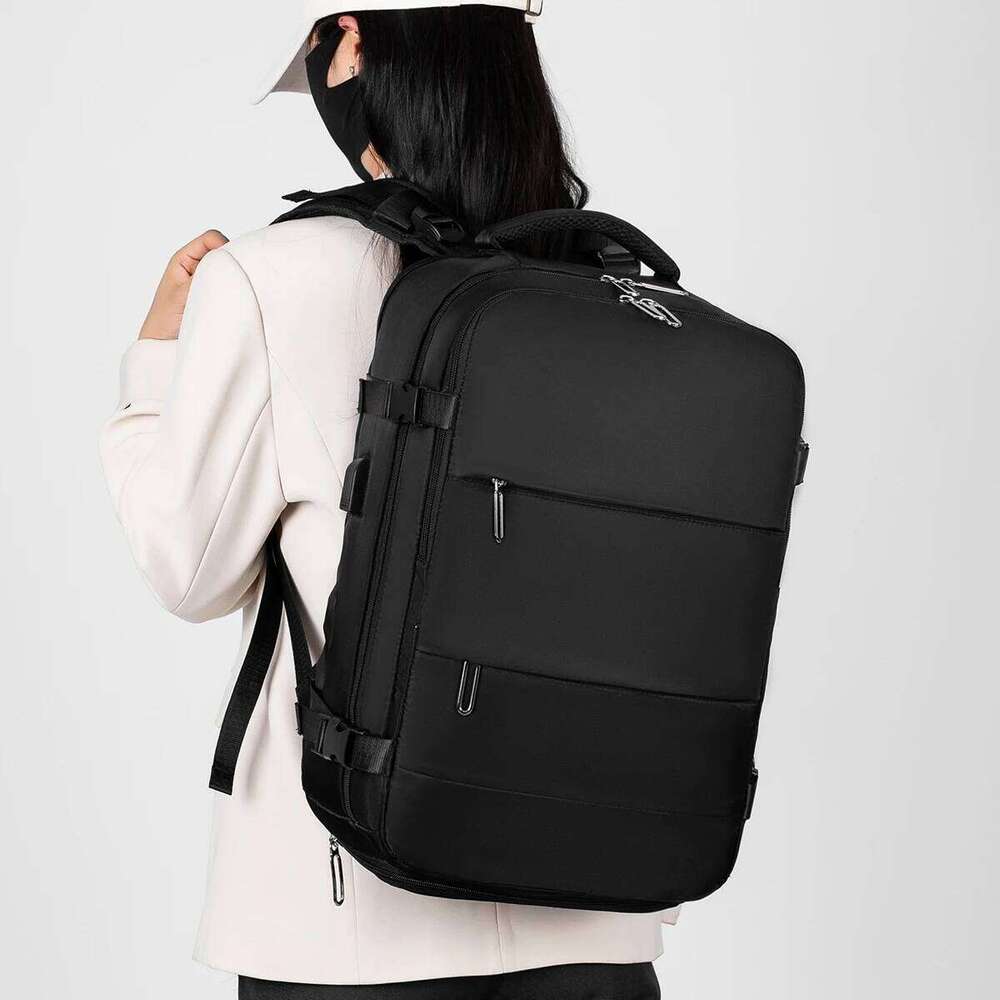 Professional Commuter Backpack W/ USB Port & Shoe Compartment Oxford Waterproof Laptop Travel Bag Ventilated Back Panel