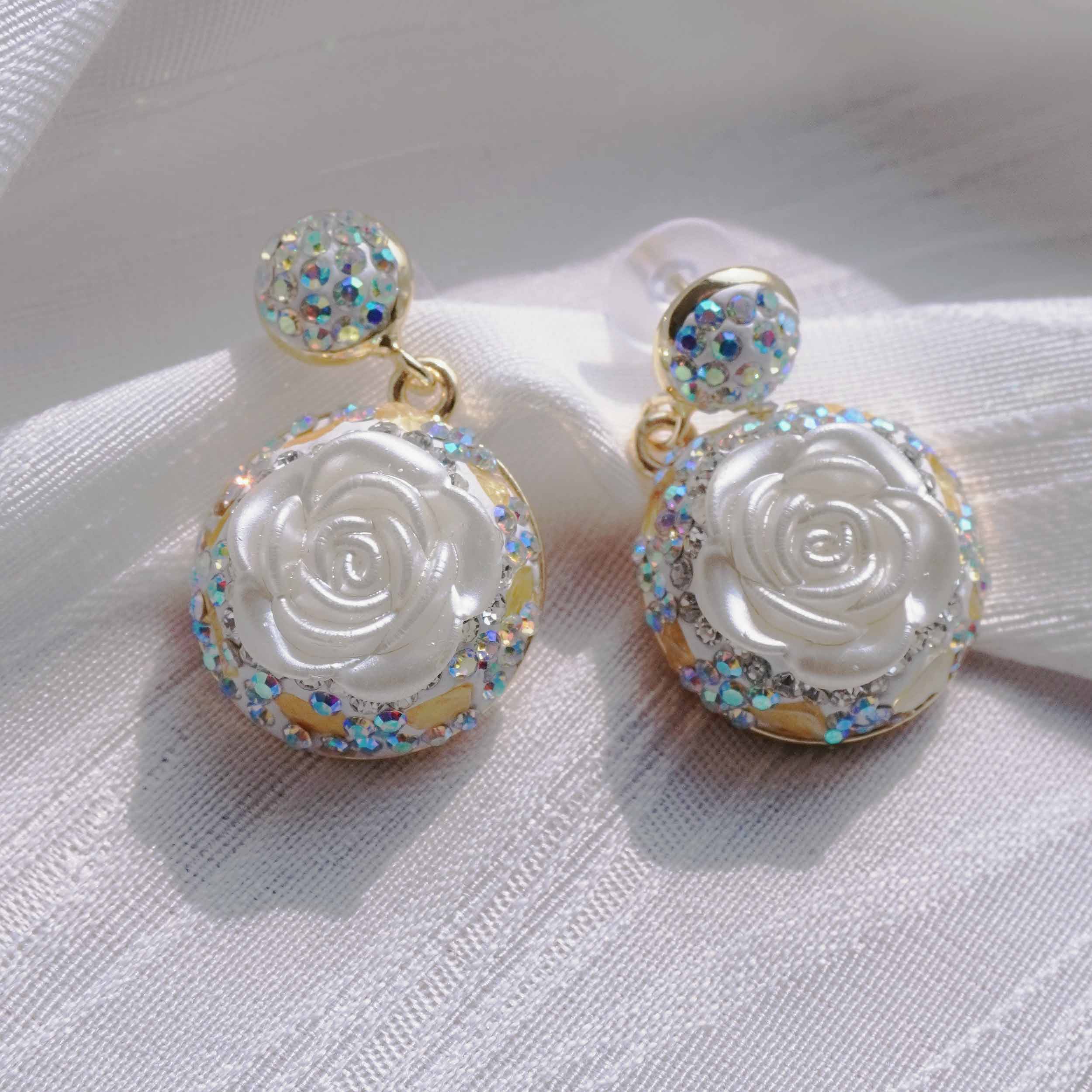 Star Mang rose shell citrine energy jewelry set light and luxurious shell powder suppressed design citrine ring earrings necklace Earrings & Necklace