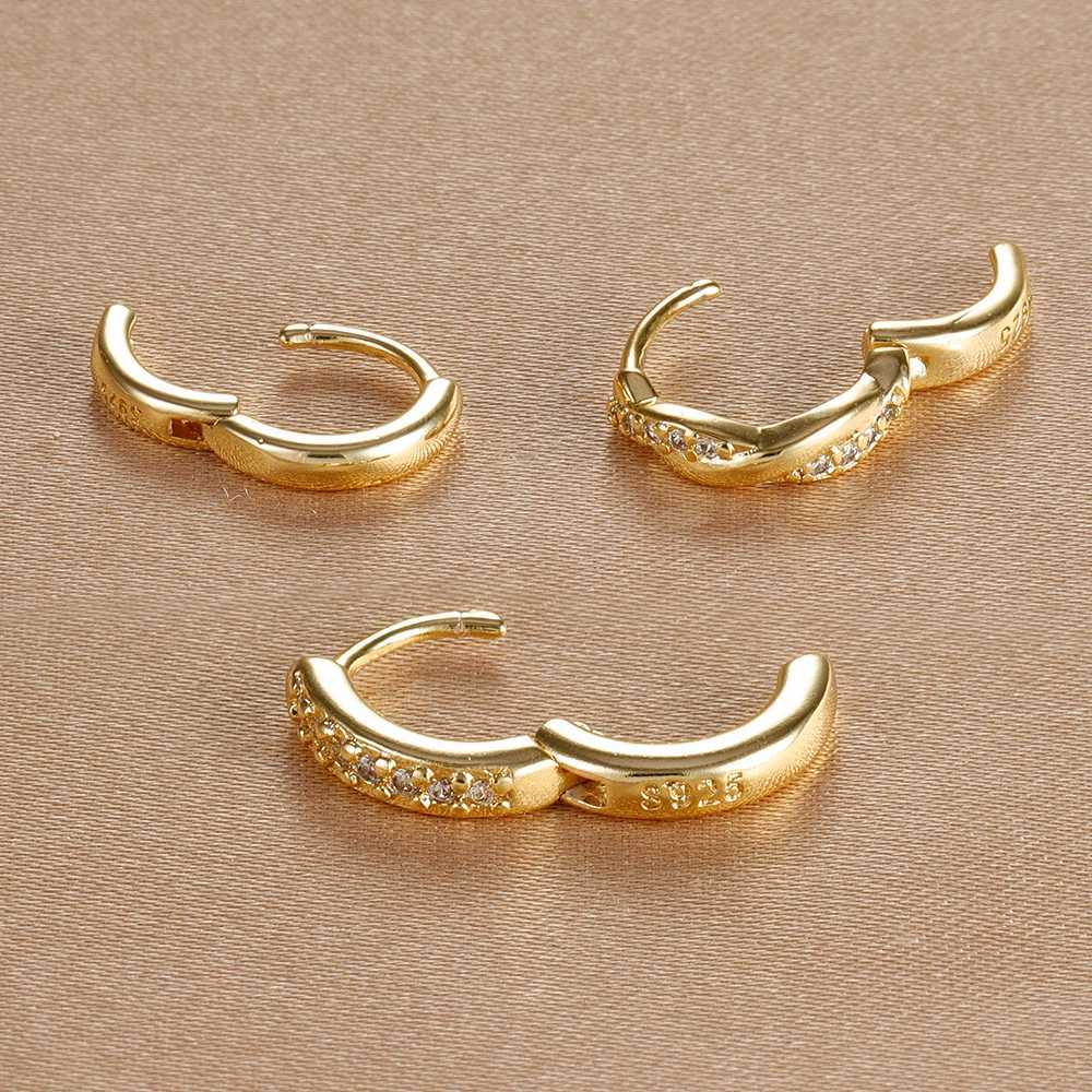 3PCS Stainless Steel Round Circle Hoop Earrings Set for Women Simple Huggies Zircon Twists Earring Cartilage Piercing Jewelry XJ250630