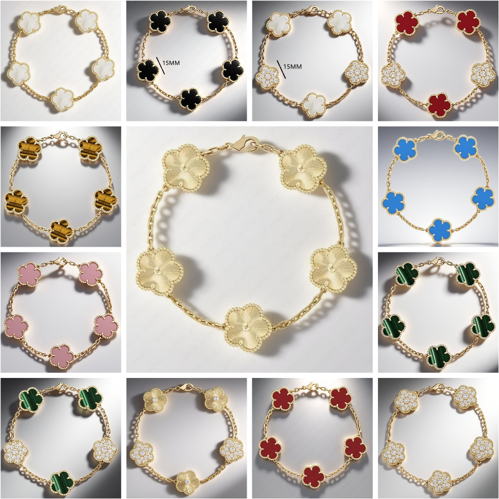 classic designer bracelet women jewelry bracelet luxe Outdoor top quality 5 modif bracelet charm sculpture 15mm flower clover bracelet luxury jewlerry gifts for gf