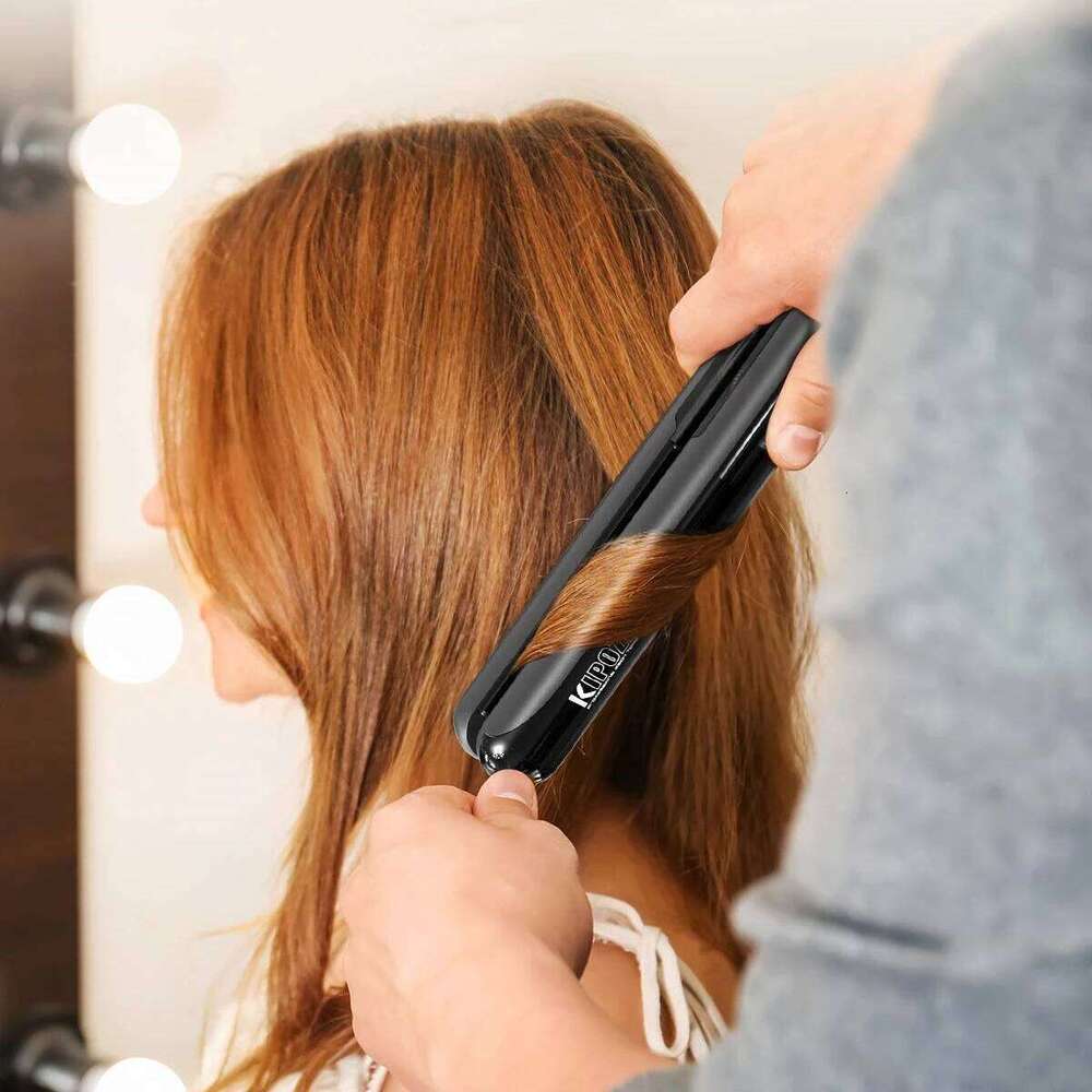 KIPOZI Professional Flat 2 In 1 Curler Adjustable Temperature Fast Heating Hair Straightener Straightening Iron