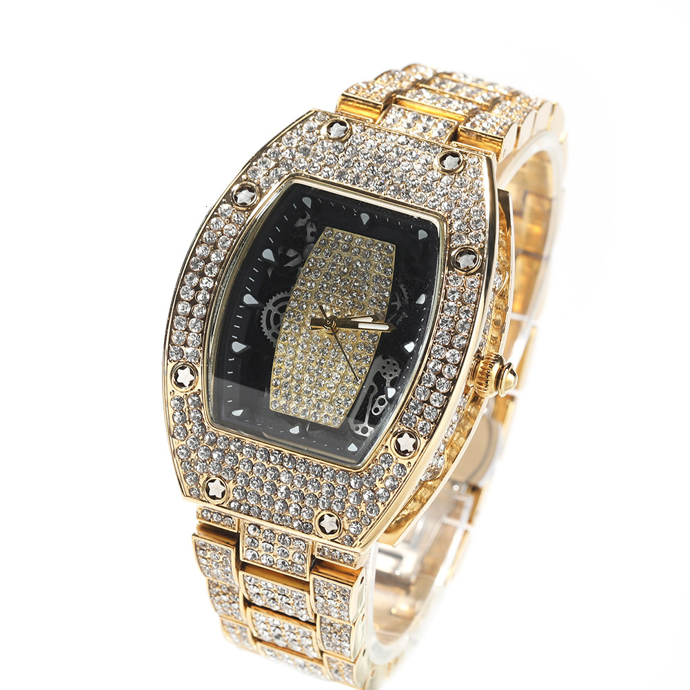 Luxury Jewelry VVS Moissanite High Quality Hip Hop Roman Numerals Iced Out Men Designer Watch Trendy Streetwear Big Dial Mechanical Pass the diamond t