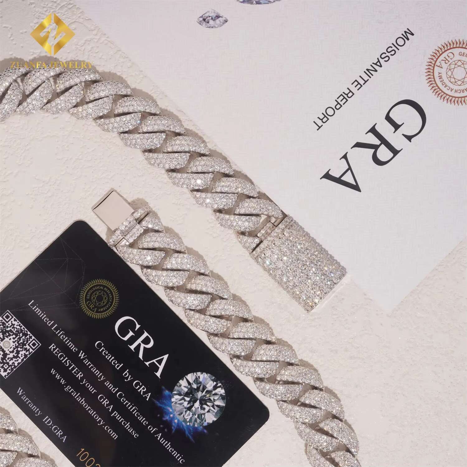 Ready Shipping 3 Row 16mm Miami Cuban Chain 925 Silver Moissanite Diamond Fine Jewelry Iced Out Moissanite Cuban Link Chain