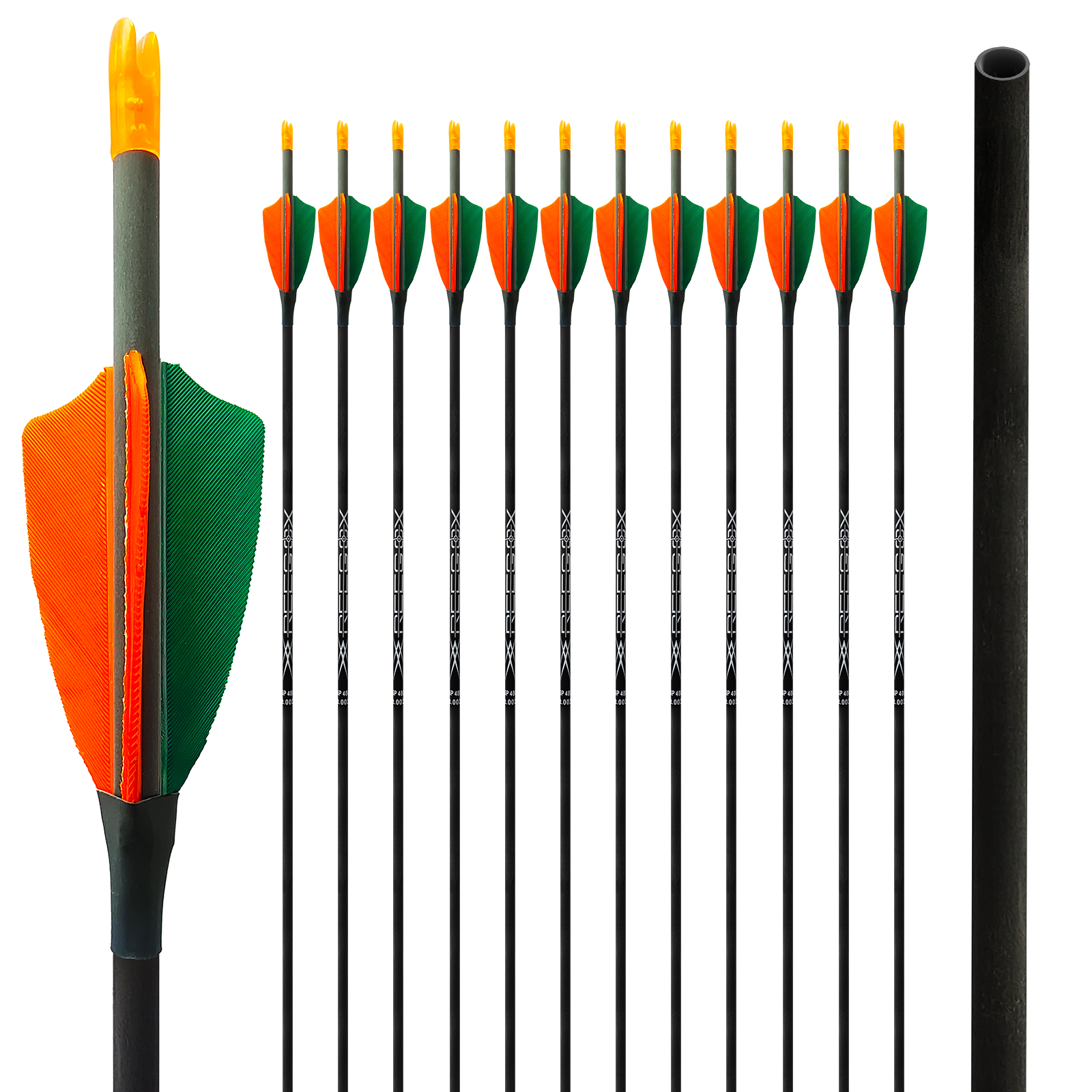 12Pieces Archery Targeting Arrows without Arrowheads 31inch Turkey Feathers Carbon Hunting Arrows 4.2mm Arrows for Recurve Bow & Compound Bow Spine 35