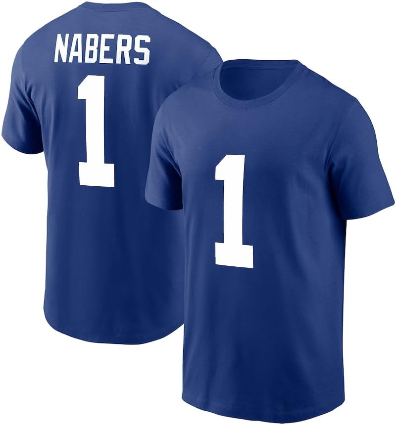 Malik Nabers 1 New York Football Shirt Jersey 100% Cotton