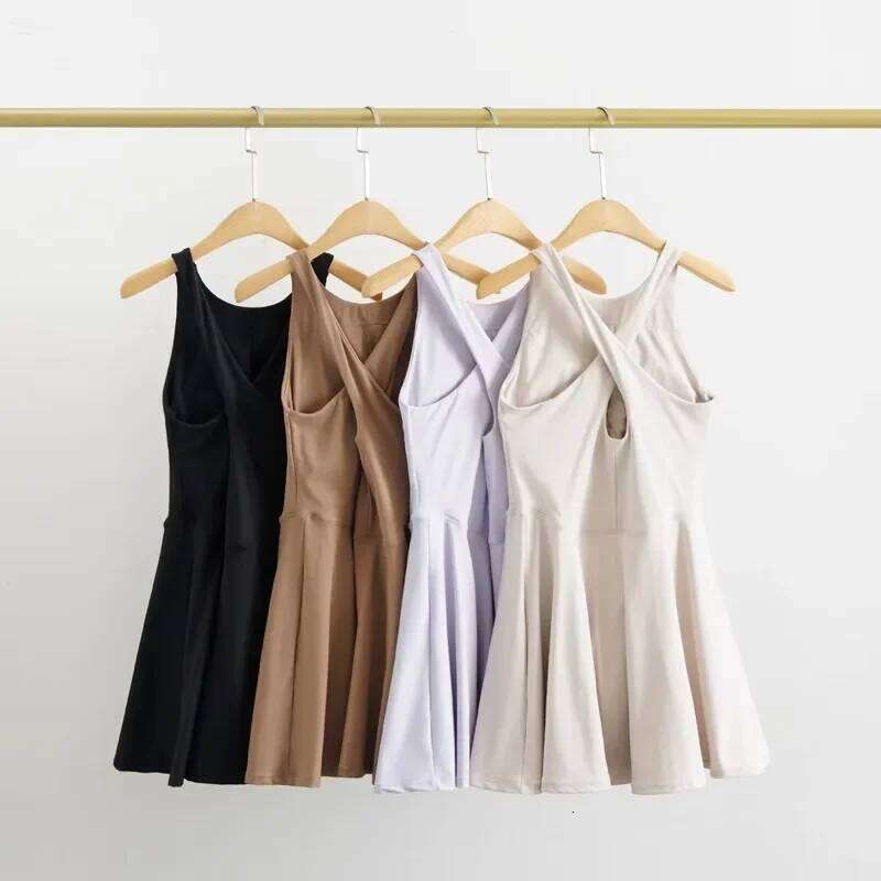 Tennis 2025 One-Pieces Slim Fit Soft Sports Sets Athletic with Chest Pads Workout Dress Golf Clothes Women