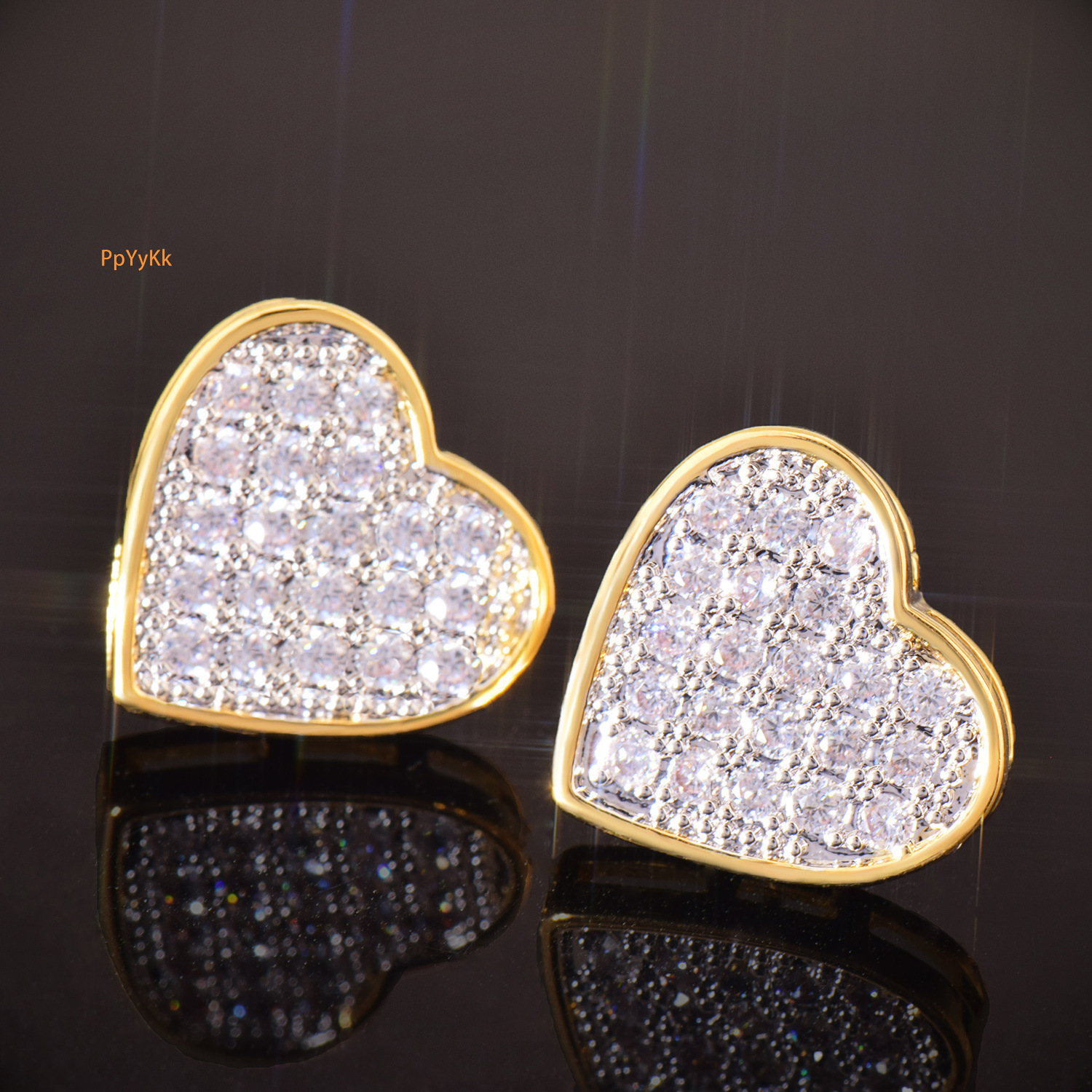 Luxury Jewelry Hip Hop Romantic Heart Earrings Minimalist Full Diamond Moissanite Designer Bling Bling Pass the diamond tester