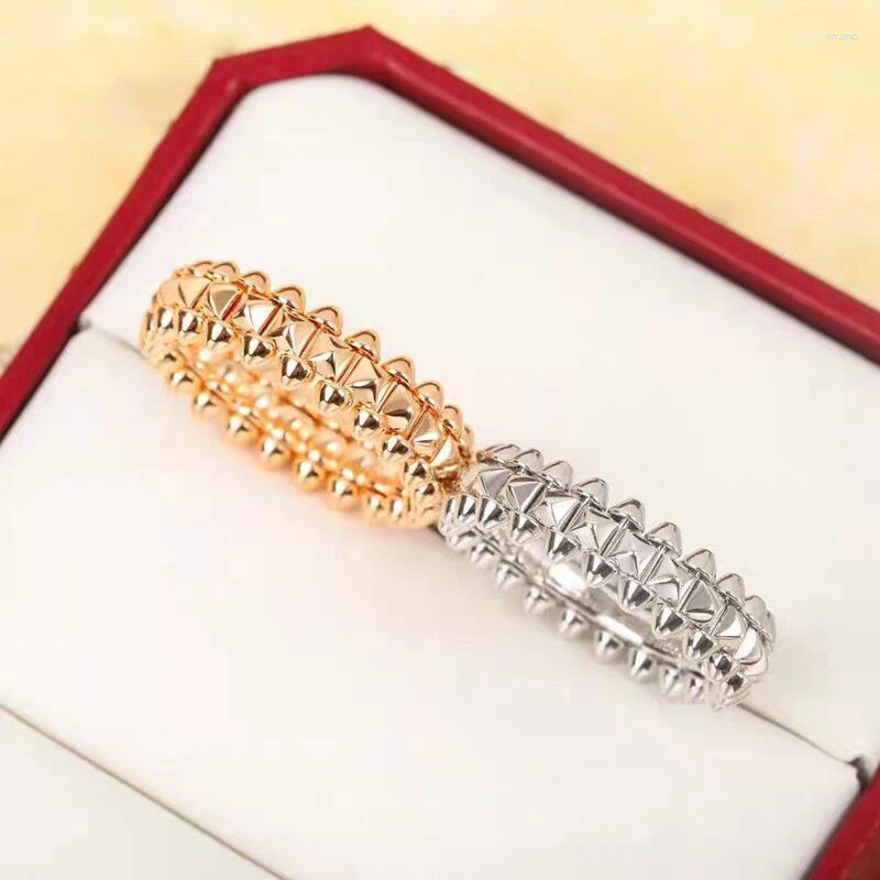 Cluster Rings Selling 925 Sterling Silver Rivet Ring In Europe Women's Punk Fashion Luxury High-end Jewelry Couple Party Gift