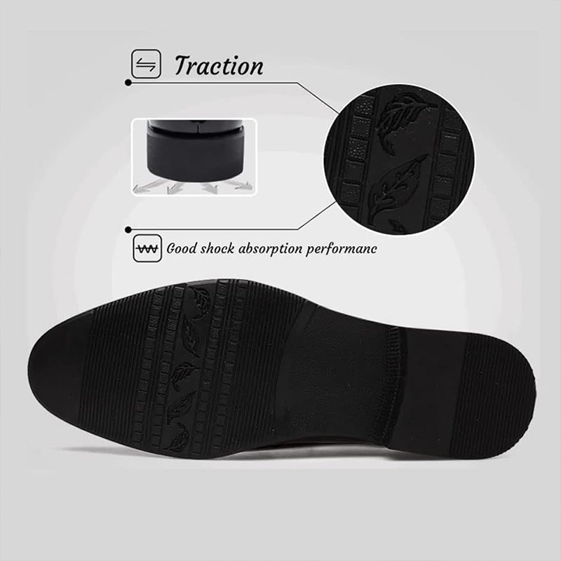 Men's Dress Shoes Oxford Shoes Zipper Formal Business Slip On Loafers Pointed Lightweight Casual Tuxedo Shoe For Men Father's Day Gift Black