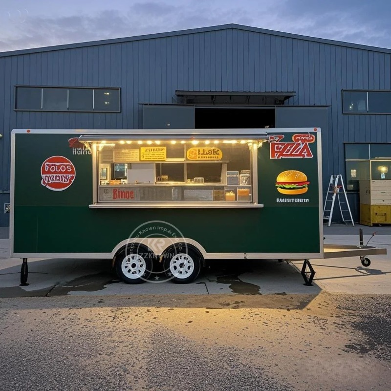 Mobile Pizza Oven Food Truck Commercial Concession Trailer Fully Equipped Mobile Pizza BBQ Fast Food Trailer for Sale