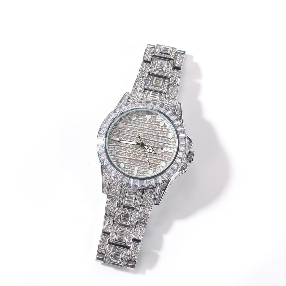 Luxury Jewelry VVS Moissanite Fashion Hip Hop Men's Big Dial Unique Mechanical Watch New Colorful Diamonds Butterfly Double Push Button Wristwatc