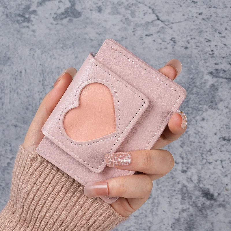 ladies ins wind Korean love imprint short Fashion Mini Short Wallets womens coin purse 250624 Y260206