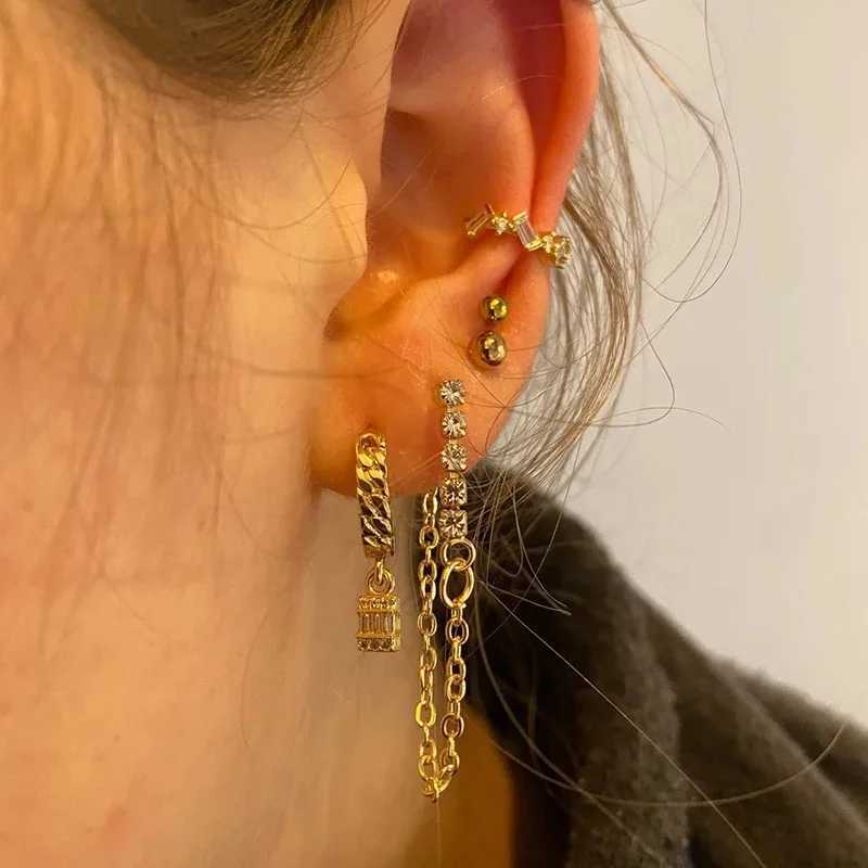 New Stainless Steel Cubic Zirconia Hoop Earrings For Women Small Pendant Cartilage Helix Tragus Earring Piercing JewelryXJ250630