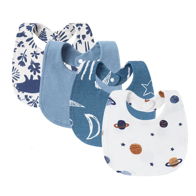 4Pcs born Bibs Set 100 Cotton Baby Saliva Towels for Girls Boys Infant Accessories Toddler Apron Kids Bib Burp Cloths 250627