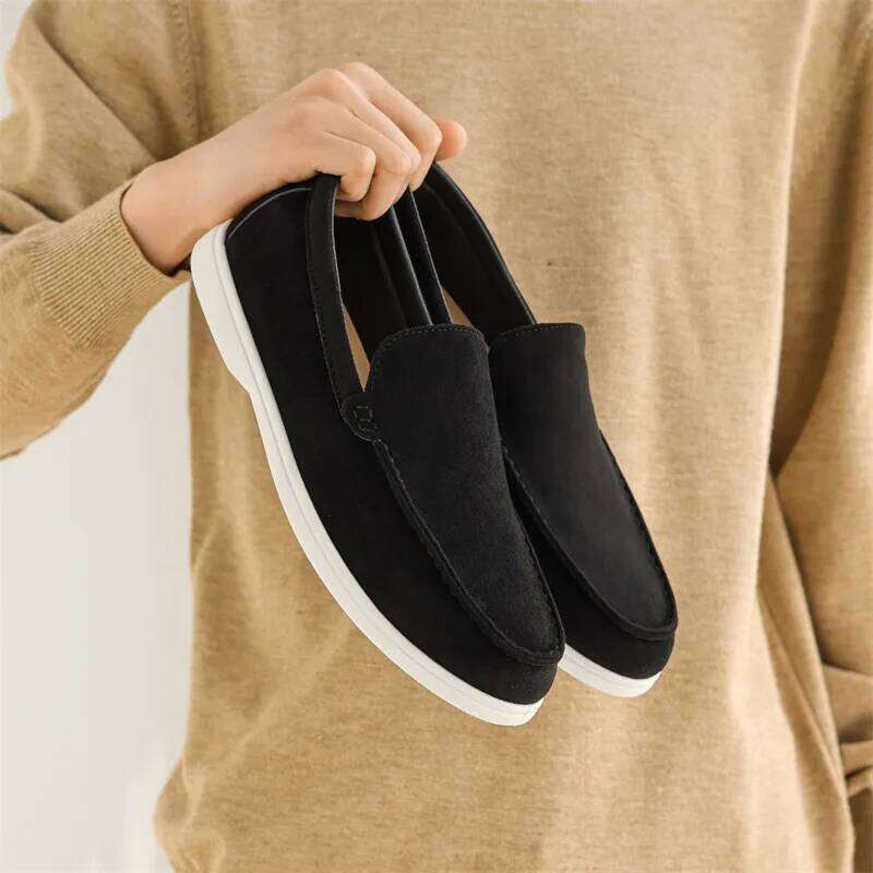 Men's Casual Suede Leather Loafers Classic British Style Men Shoes Lightweight Soft Moccasins Male Slip on Driving Flats