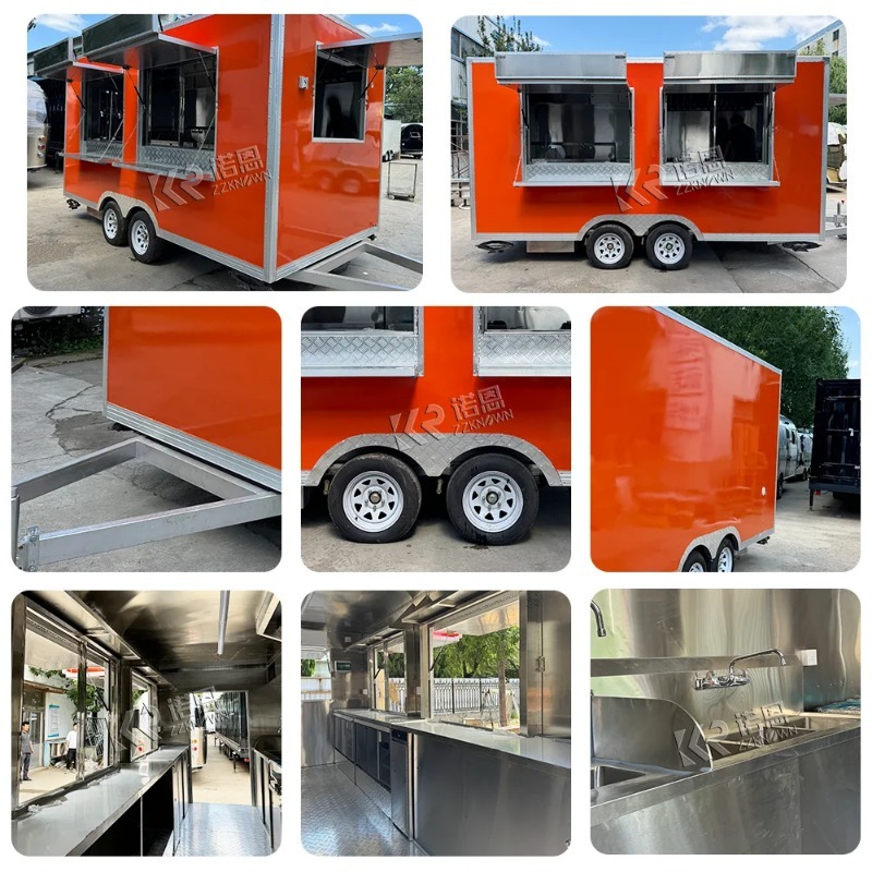 Mobile Pizza Oven Food Truck Commercial Concession Trailer Fully Equipped Mobile Pizza BBQ Fast Food Trailer for Sale