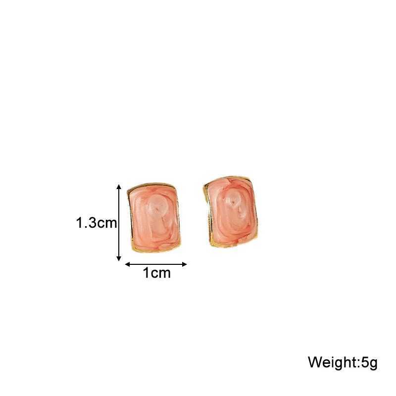 Trendy Chic Enamel C-shaped Womens Stud Earrings Red Green Pink Color Small Earrings for Girls aretes de mujer 2025 new in M250630