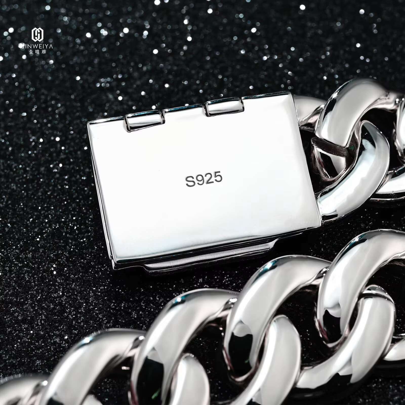 Hip Hop Cuban Chain 24mm 3rows VVS Moissanite Diamond Rose Gold White Gold Plated Necklace Cuban Mens Chain