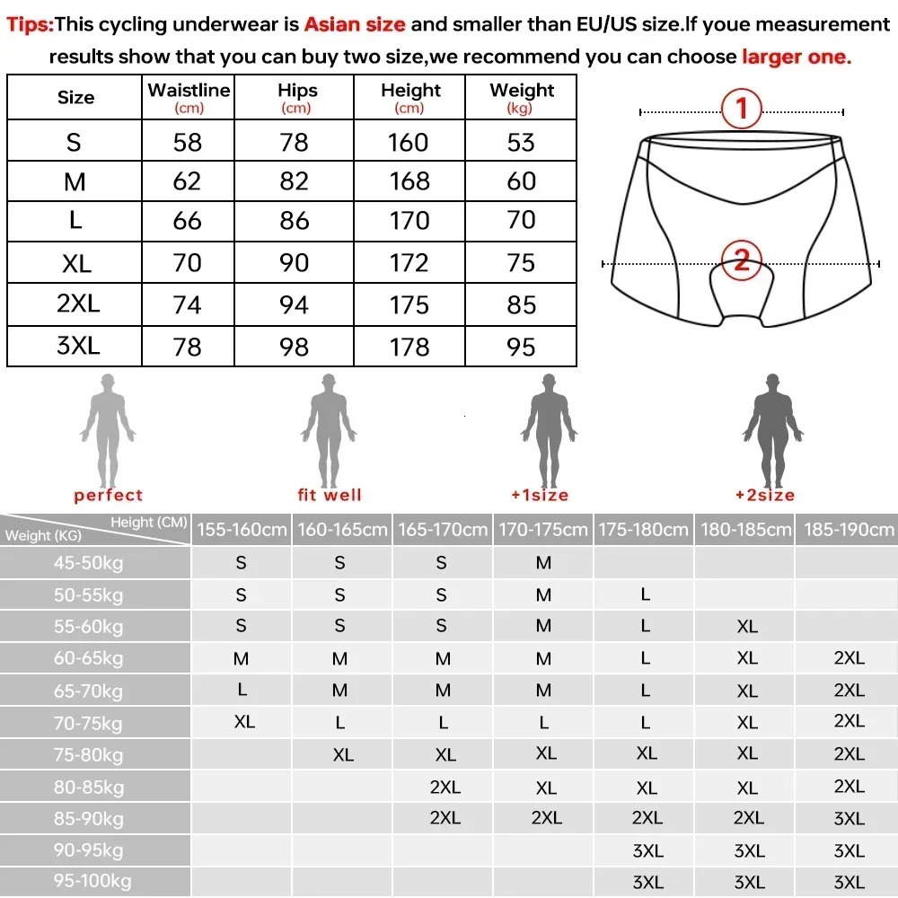 XTIGER 5D Mens Gel Padded Breathable Mesh Cycling Underwear Shockproof Mountain Bike Shorts 250630