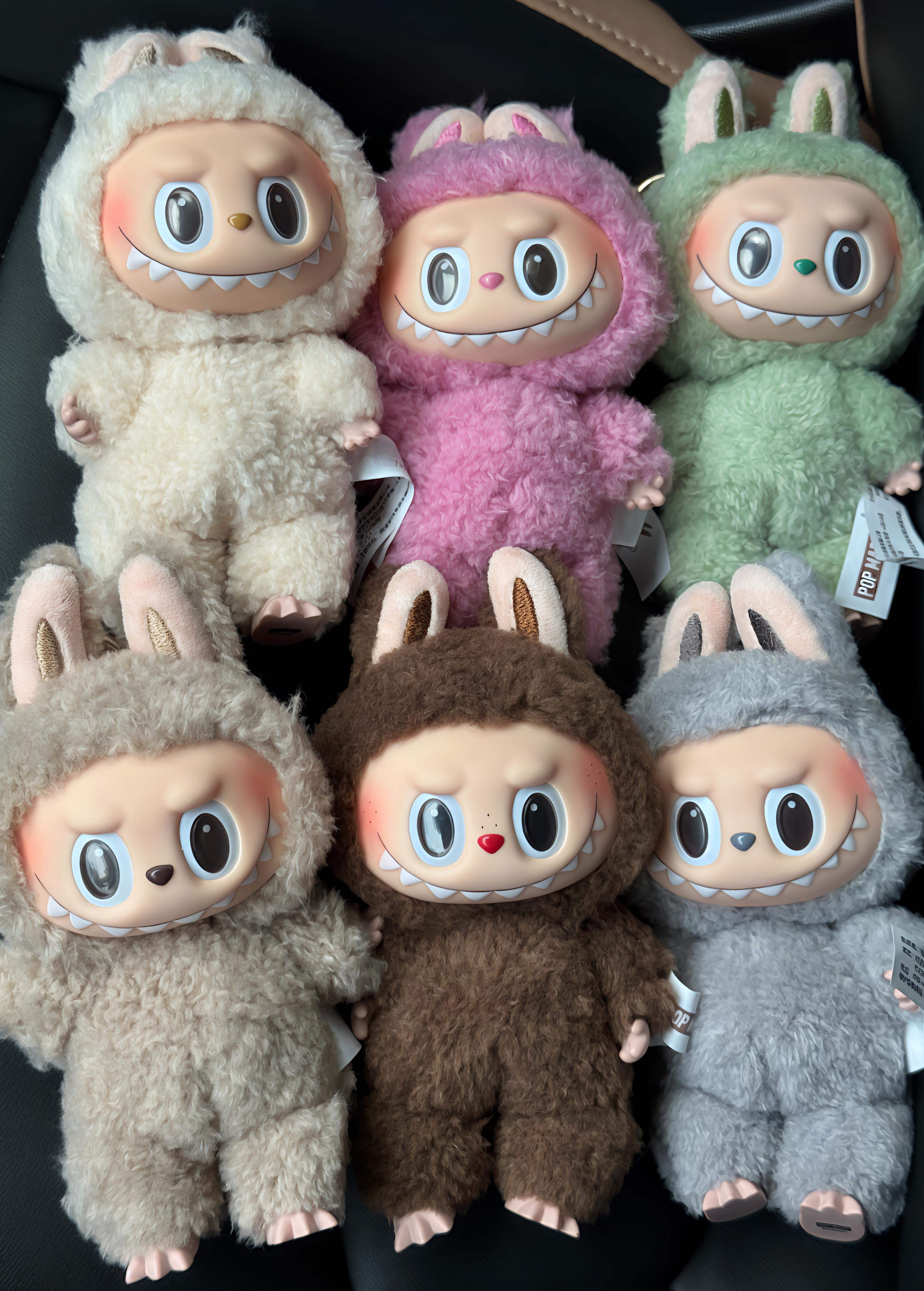 Labubu Pop Maart stock plush doll Macaroon action animation la bubu character doll hobby pendant decoration cute mysterious PVC Childrens Day labubus With BOX